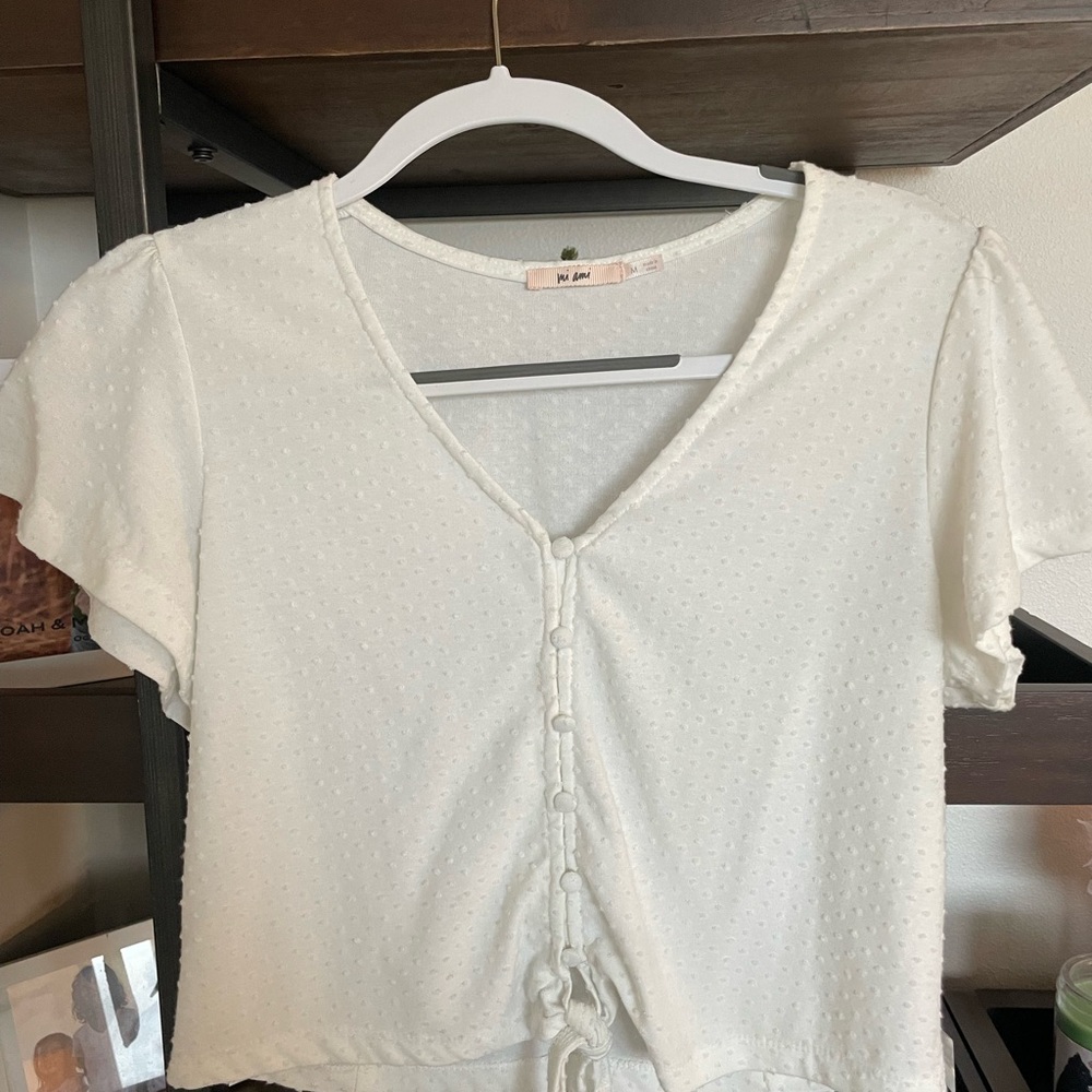 White Button-Down Women's Top